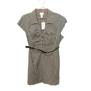 Two Hearts maternity top tunic gingham with belt NWT size medium